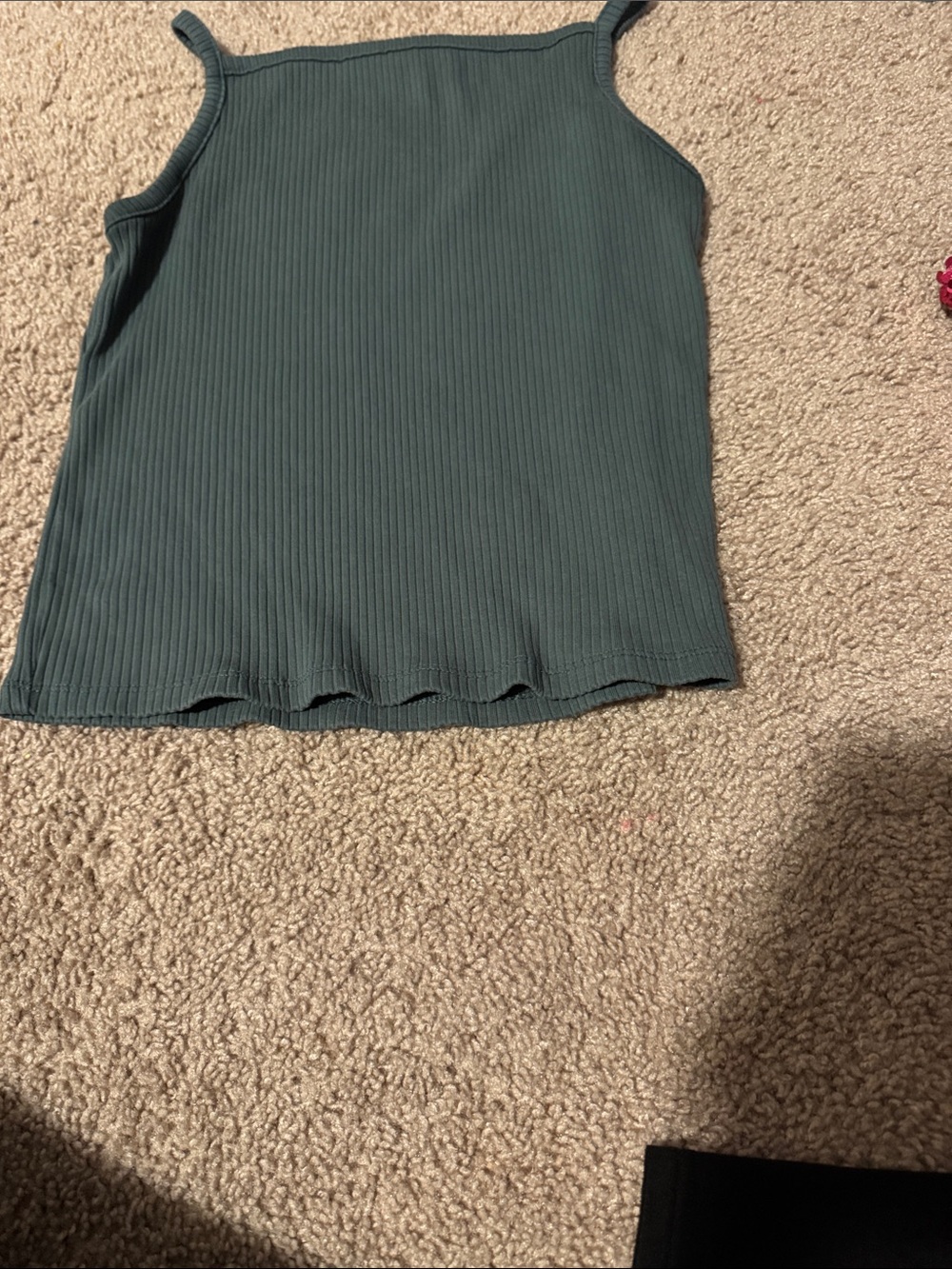 Old Navy Ribbed Square-Neck Camisole in Teal Green